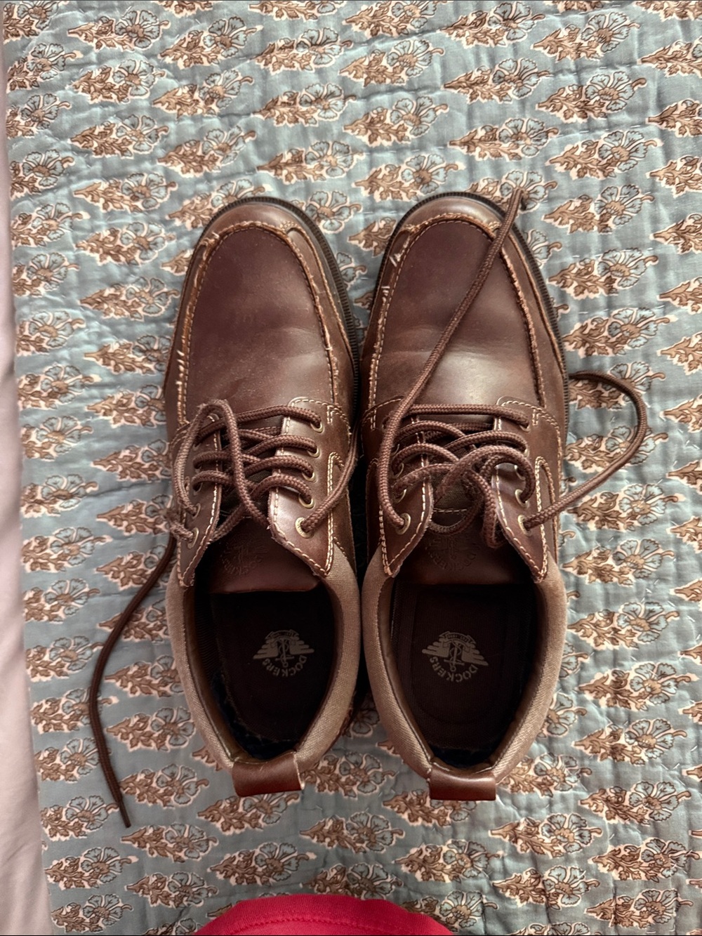 Dockers Brown Leather Lace-Up Moc Toe Shoes